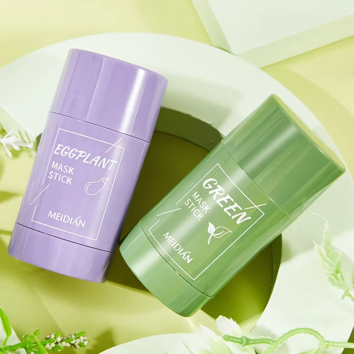 Hot Sale Green Tea Mask Stick Eggplant Cleansing Mask Purifying Clay Oil Control Anti-Acne Facial Mask Black Head Remover