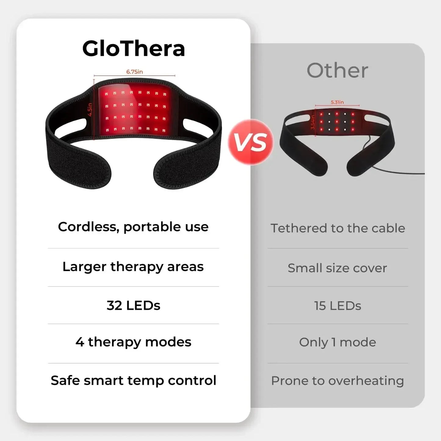 Rechargable Red Light Neck Brace Infrared Therapy Face Care V Face Wearable Red Light Therapy Neck Belt Skin Care Home Use