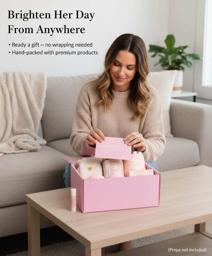 for Women - Birthday Edition | Gift Box for Her | Thinking of You Gift Basket with Mug, Scented Candle, Bath Bombs, Soap + More | Unique Gift Ideas