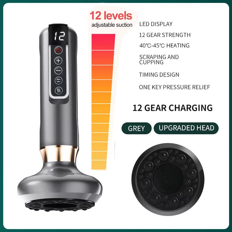 Electric Cupping Massager Vacuum Suction Cup Guasha anti Cellulite Beauty Scraping Infrared Heat Slimming Massage Therapy