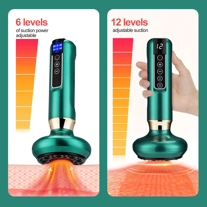 Electric Cupping Massager Vacuum Suction Cup Guasha anti Cellulite Beauty Scraping Infrared Heat Slimming Massage Therapy
