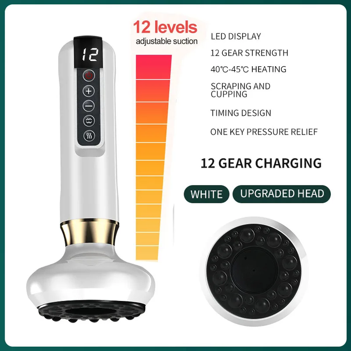 Electric Cupping Massager Vacuum Suction Cup Guasha anti Cellulite Beauty Scraping Infrared Heat Slimming Massage Therapy