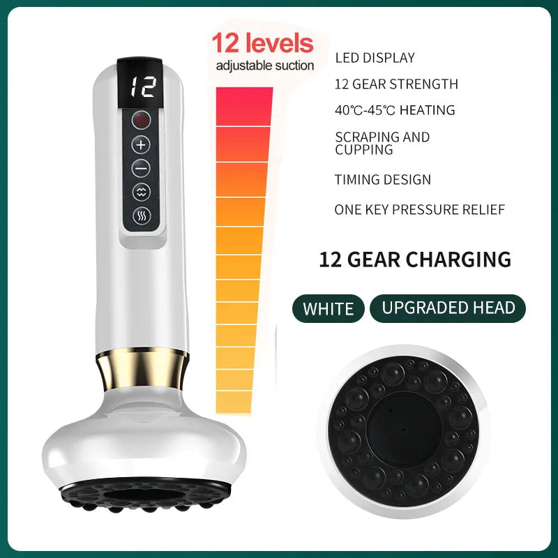 Electric Cupping Massager Vacuum Suction Cup Guasha anti Cellulite Beauty Scraping Infrared Heat Slimming Massage Therapy