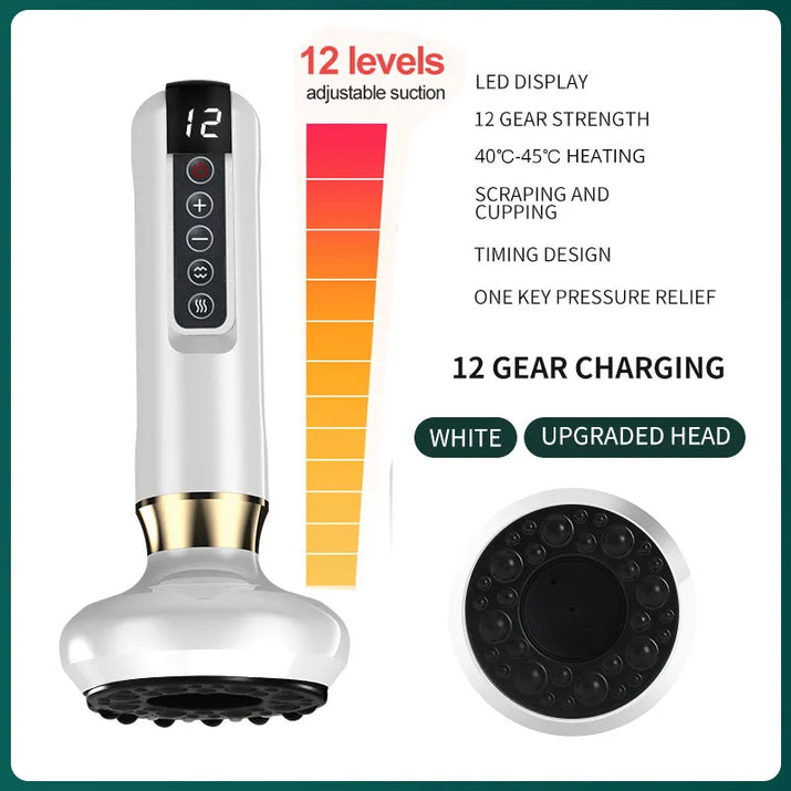 Electric Cupping Massager Vacuum Suction Cup Guasha anti Cellulite Beauty Scraping Infrared Heat Slimming Massage Therapy