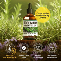 100% Pure & Natural Rosemary Oil for Hair, Skin, Aromatherapy & Soap Making Scent (4 Fl Oz / 118 Ml)