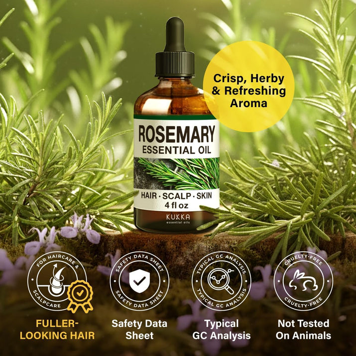 100% Pure & Natural Rosemary Oil for Hair, Skin, Aromatherapy & Soap Making Scent (4 Fl Oz / 118 Ml)