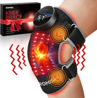Red Light Therapy Knee Brace&Vibration Knee Massage for Pain Relief, 660Nm&850Nm Rechargeable near Infrared Light Therapy Device for Knee/Elbow/Shoulder Faster Recovery for Cordless Use