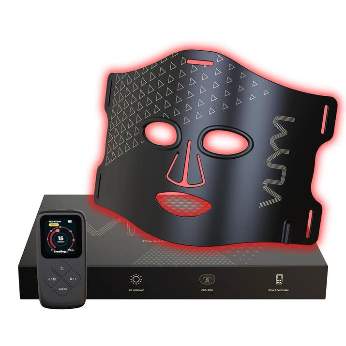 LED Face Mask Light Therapy: Portable Remote High-Energy Anti-Aging Skincare