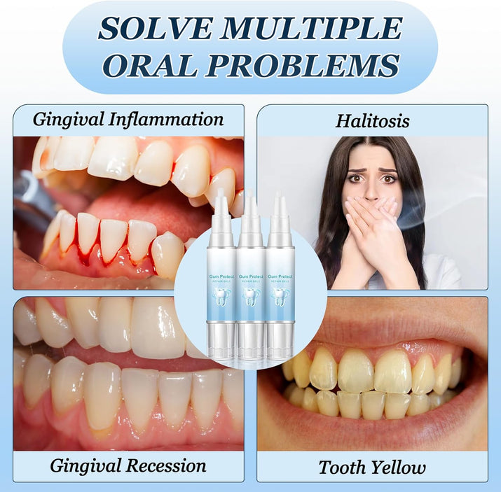 Neslemy Gum Shield Therapy Gel, Instant Treatment Essence, Dentizen Gum Therapy Gel, Teeth Whitening Essence Pen (3PCS)