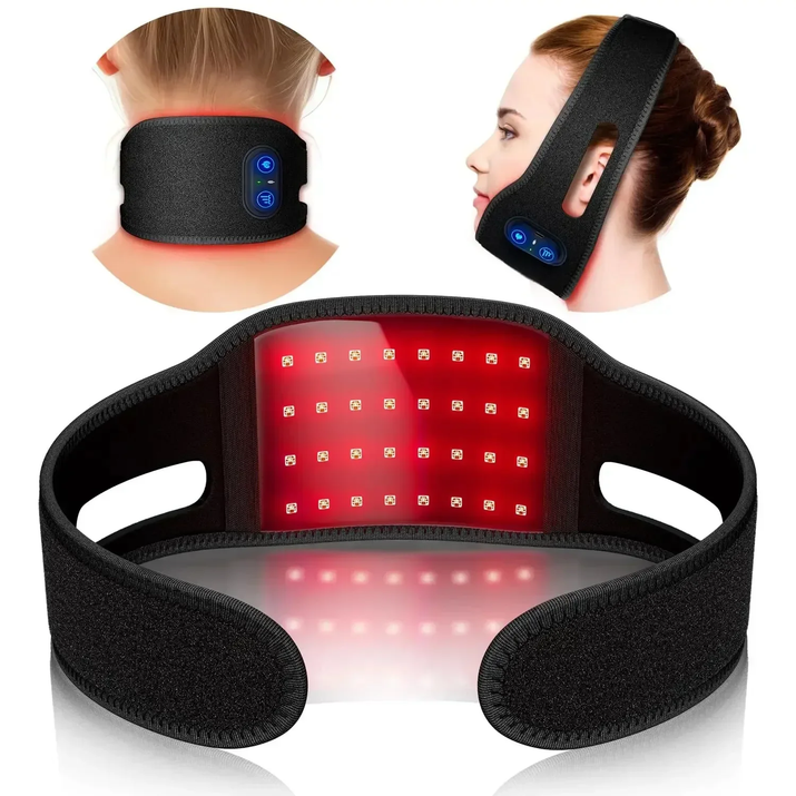 Rechargable Red Light Neck Brace Infrared Therapy Face Care V Face Wearable Red Light Therapy Neck Belt Skin Care Home Use
