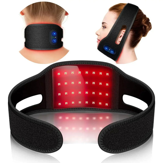 Rechargable Red Light Neck Brace Infrared Therapy Face Care V Face Wearable Red Light Therapy Neck Belt Skin Care Home Use