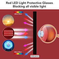 Red LED Infrared Light Protective Glasses Laser Eyes Protection Glasses for Tanning Goggles UV Blocking IPL Laser Safety Glasses